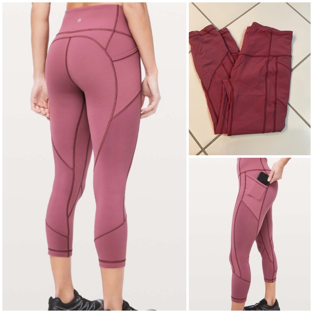 ✴️ EUC LULULEMON All The Right Places Crop II *23" Misty Merlot size 8